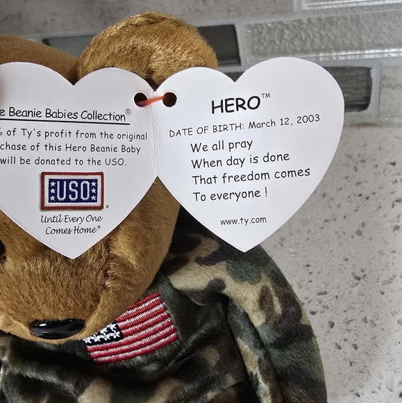 Ty - Hero - Beanie Baby Camouflage Bear - Picture 3 of 5